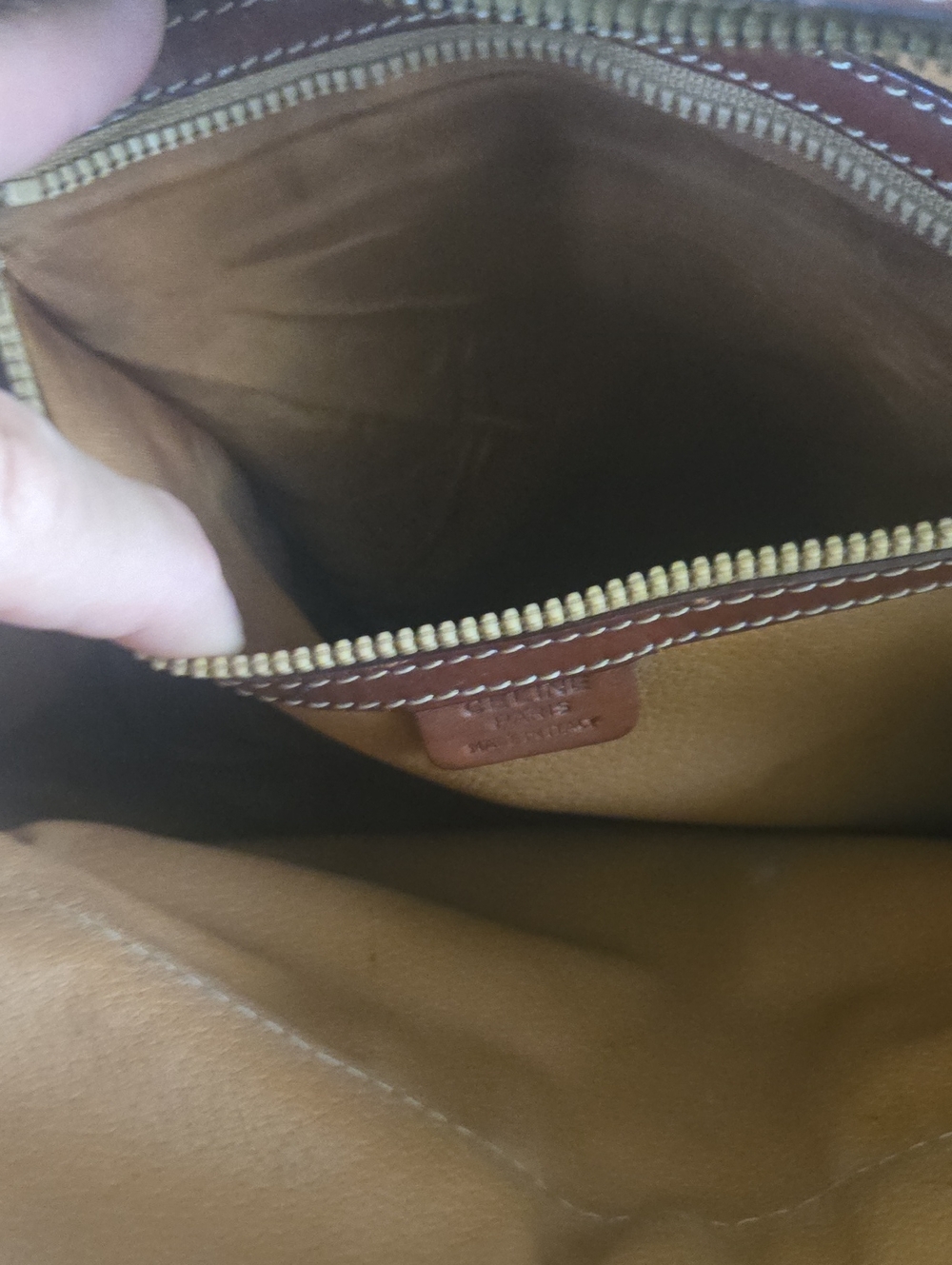 Celine Brown Monogram Crossbody Messenger Bag Euc Like New - Picture 14 of 15